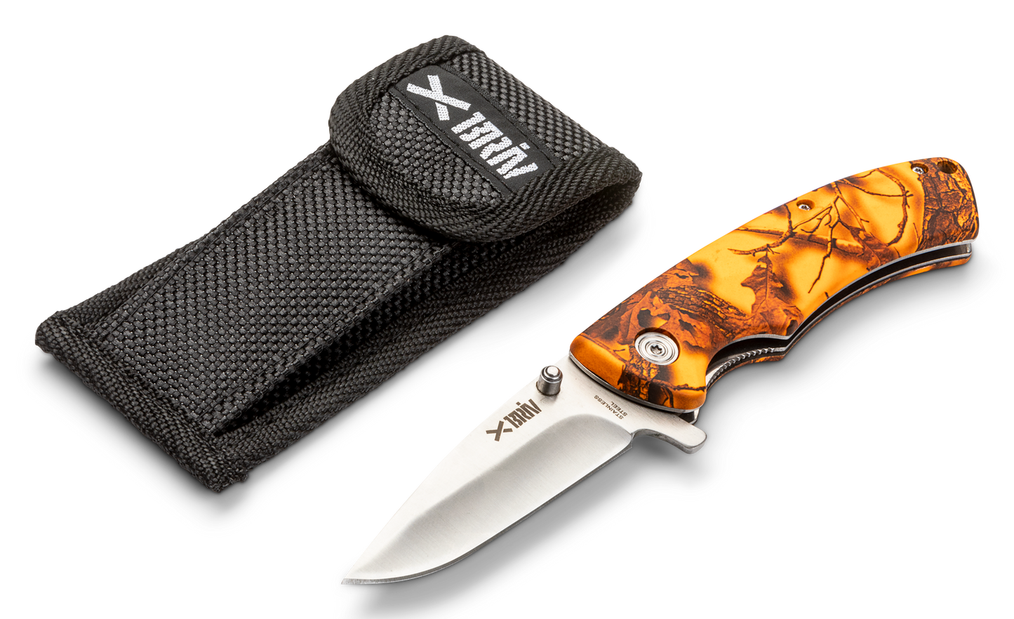 Briv Jaktfällkniv Orange Camo 4,5" 420SS