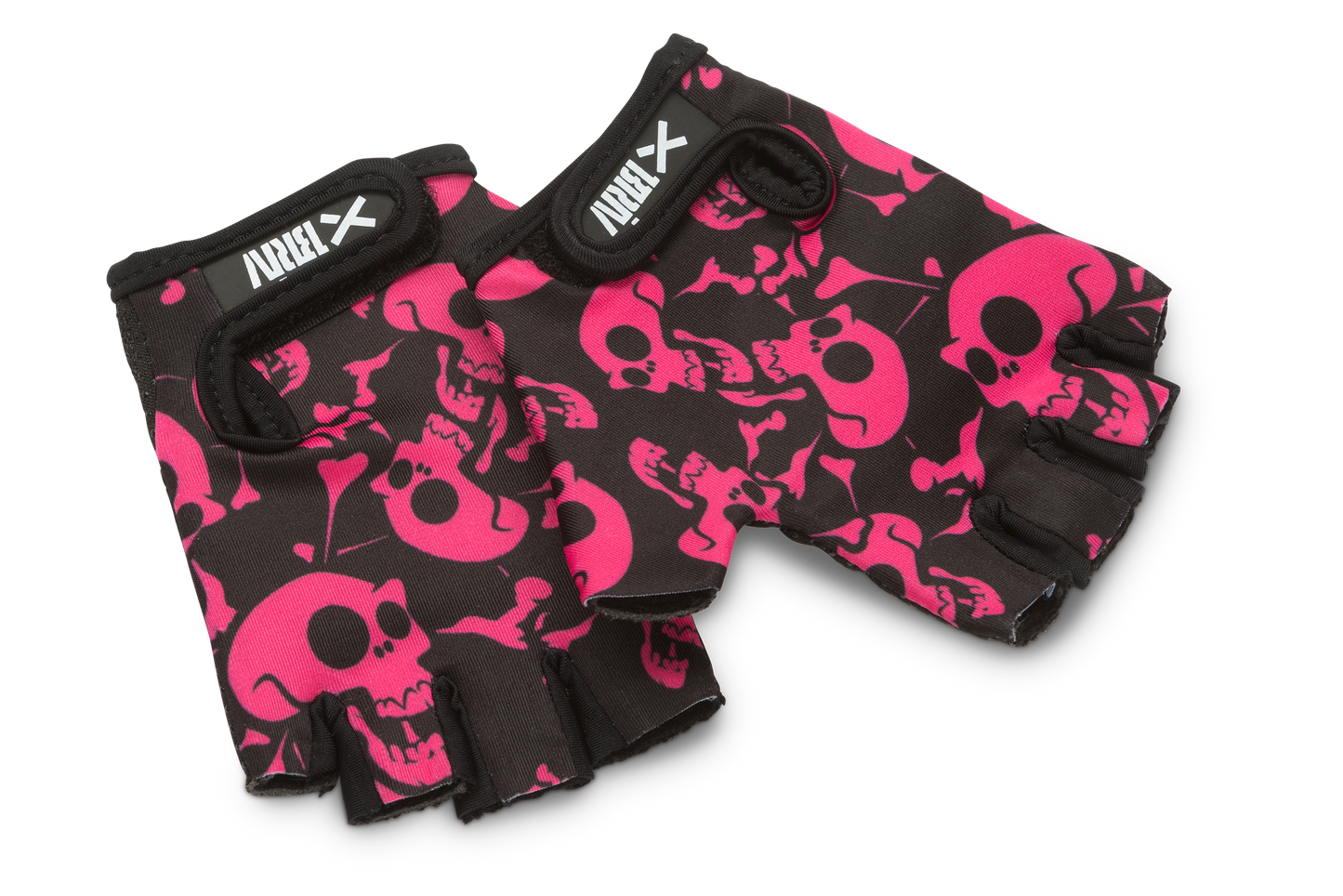 Briv Cykelhandske Junior Skulls Svart/rosa