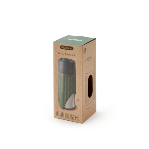 Travel cup Glass B+B Granit/Oliv