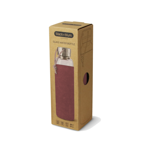 Glasflaska Rubber B+B 600 ml Vinröd