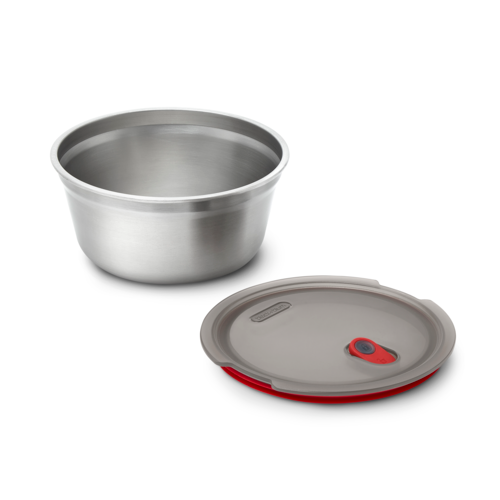 Steel Bowl B+B Large 950 ml Grå/röd