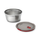 Steel Bowl B+B Large 950 ml Grå/röd