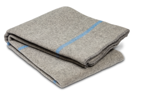 Merinofilt Blue stripe 140x205 cm